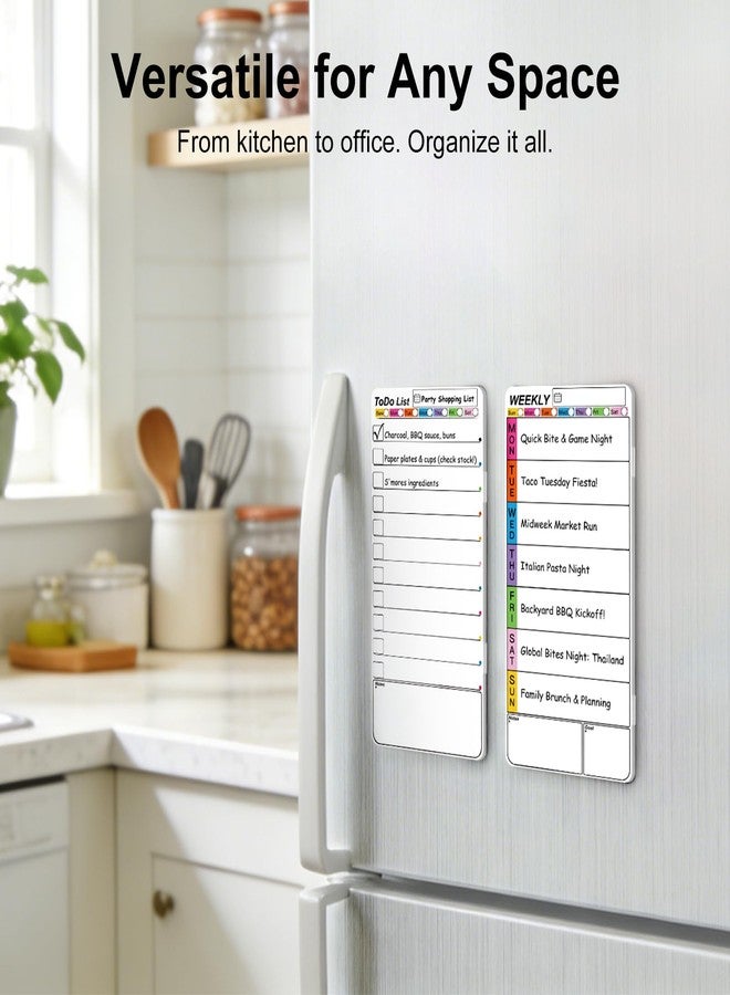 Bailkind Magnetic Monitor Memo Board, Dry Erase Whiteboard Weekly Planner and Daily to Do List Note Board Set for Monitor Side/Fridge/Home/School/Office with Markers - Image 2