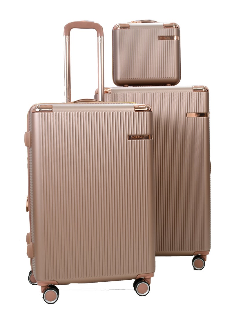 MORANO 5-Piece Luggage Trolley Bag Set Rose Gold  - Image 3