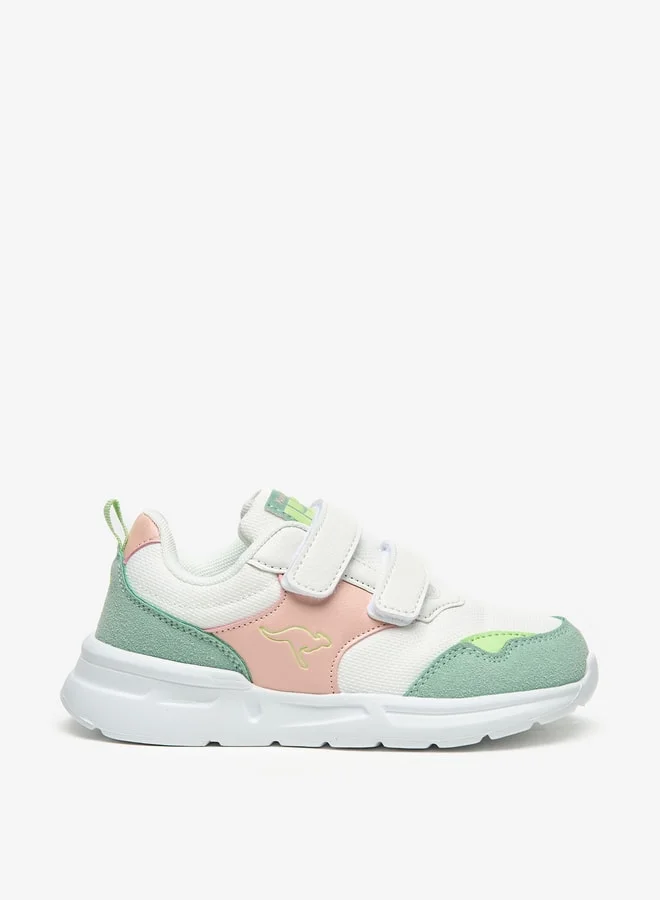 kangaROOS Girls' Panelled Lightweight Sports Shoes with Hook and Loop Closure