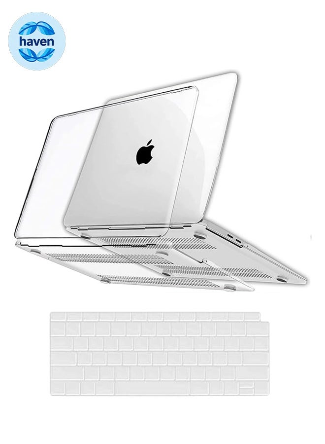 HAVEN Case Compatible with MacBook Air 13 inch Case 2025 2024 2023 2022 M4 A3240 M3 A3113 M2 A2681 Plastic Hard Shell + TPU Keyboard Skin Cover for MacBook Air 13.6 inch Case, Crystal Clear - Image 1