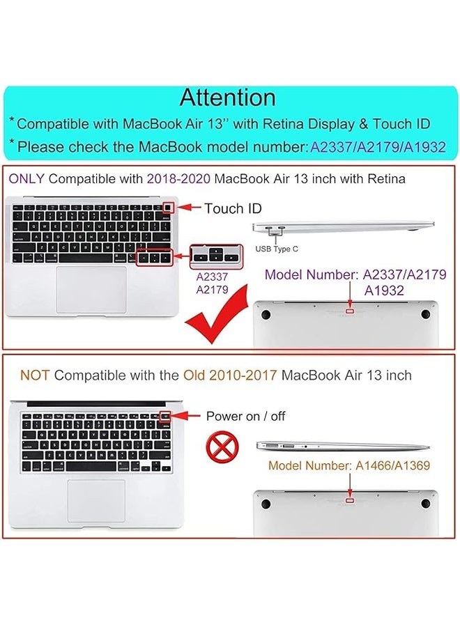 HAVEN Case Compatible with MacBook Air 13 inch Case 2025 2024 2023 2022 M4 A3240 M3 A3113 M2 A2681 Plastic Hard Shell + TPU Keyboard Skin Cover for MacBook Air 13.6 inch Case, Crystal Clear - Image 2