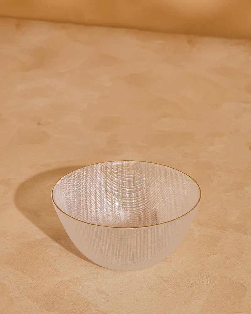 REDTAG Clear and Gold Glass Soup Bowl With Rim