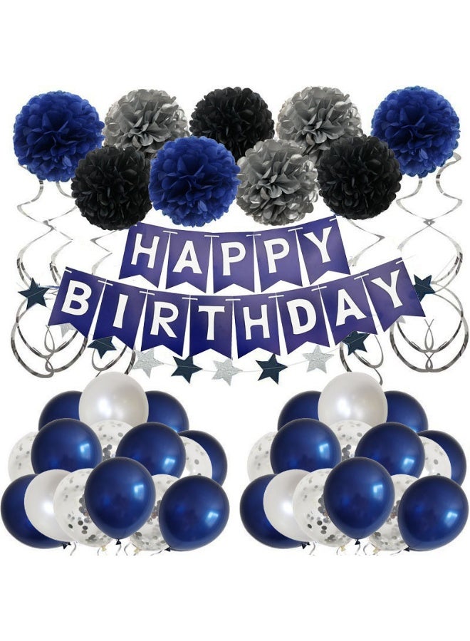 general Birthday Decorations Men Blue Birthday Party Decorations for Men Women Boys Grils, Happy Birthday Balloons for Party Decor Suit For 16th 20th 25th 30th 35th 40th 50th 60th 70th - Image 1