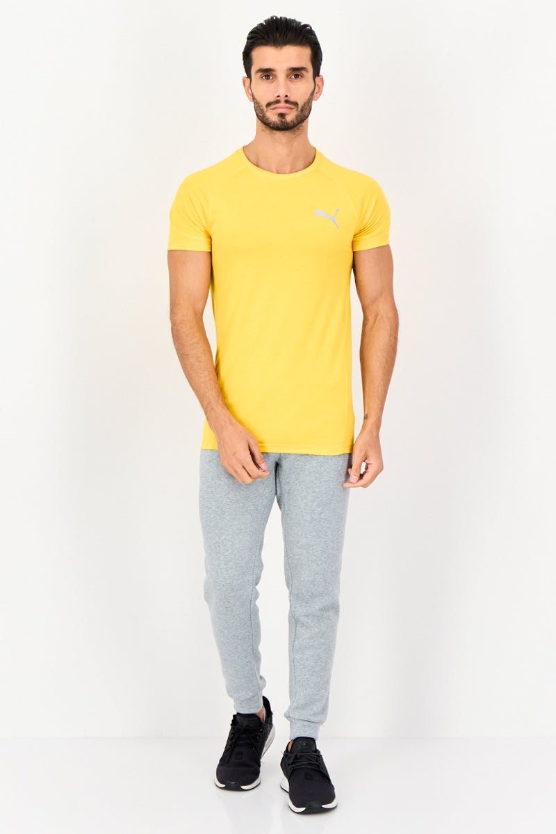 PUMA Men Slim Fit Short Sleeve Training T-Shirts, Yellow - Image 4