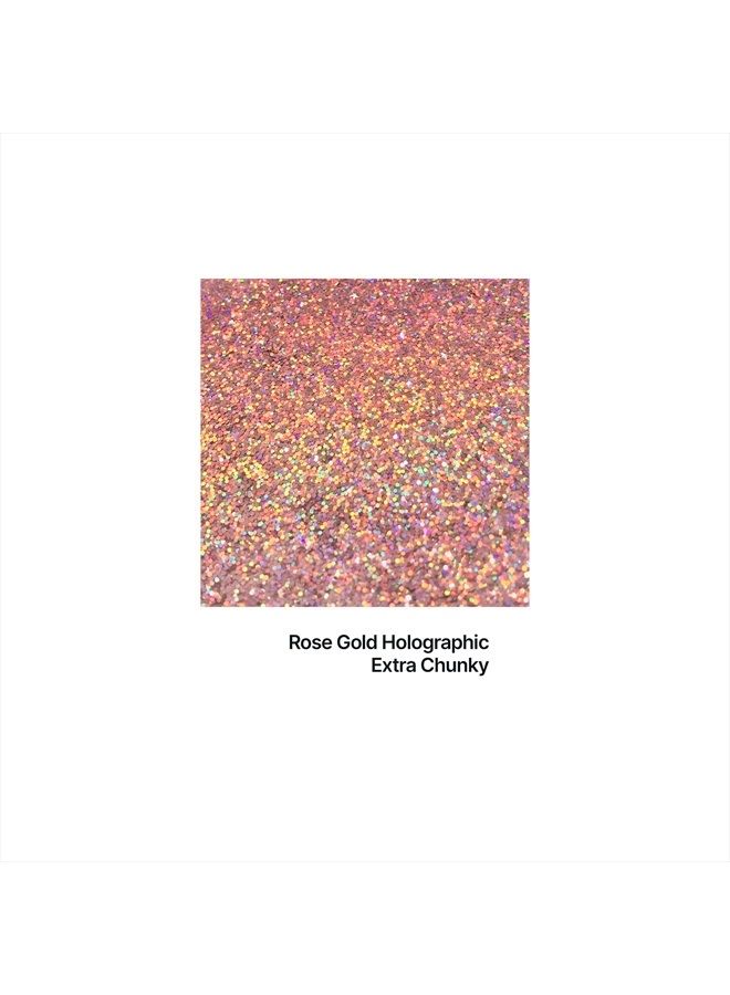 Hemway Eco Friendly Biodegradable Glitter 100g / 3.5oz Bio Cosmetic Safe Sparkle Vegan for Face, Eyeshadow, Body, Hair, Nail and Festival Makeup, Craft - 1/24" 0.04" 1mm - Rose Gold Holographic - Image 2