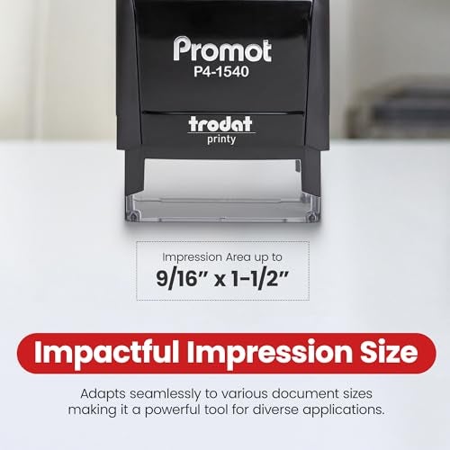 Promot Entered Self Inking Rubber Stamp - Refillable Stampers for Office - Business, Accounting, Bookkeeping, Coding, Legal, Notary, Work, Ordering, Inventory Stamps - Red Ink - Image 5