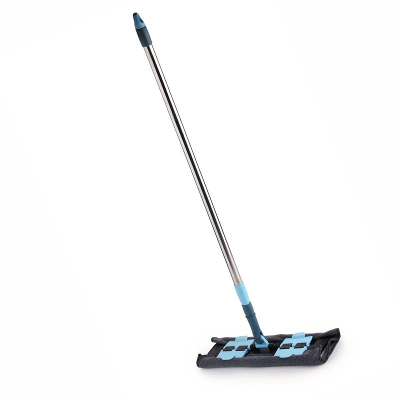 Homeor Multi-Purpose Microfiber Flat Mop with 1 Extra Refill for Dry & Wet Cleaning, 360 Degree Rotating Head and Telescopic Handle, Suitable for Floor, Glass, Ceiling and Walls, 14 Inch, Blue - Image 5