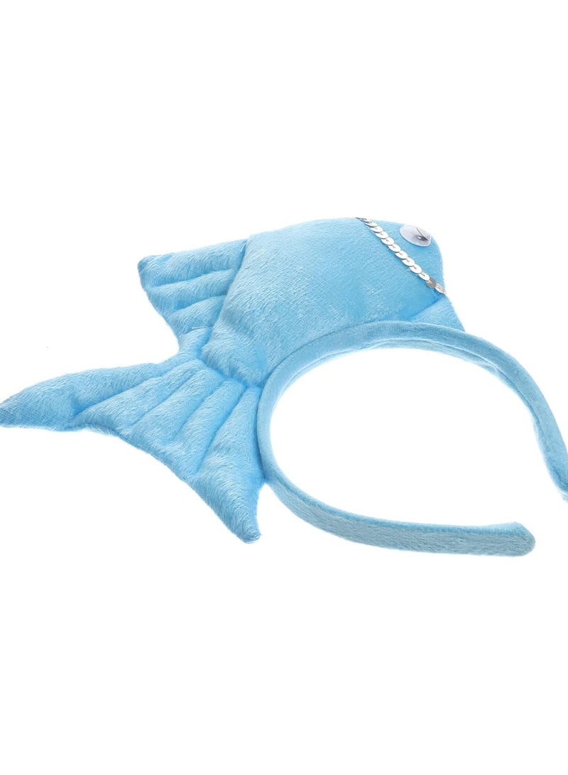 GGOOT Sea Animal Hair Hoop 3pcs Animal Headgear Makeup Headbands for Women Hawaiian Decor Ocean Decor Dr Seuss Fish Costume Funny Headdress Animals Shaped Headband Beach Party Headband Bluex3pcs  - Image 2