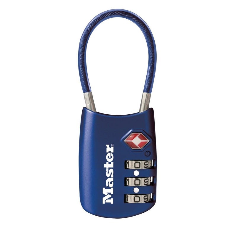 Master Lock Blue Set Your Own Combination TSA Approved Luggage Lock, Travel Zipper Padlock is Perfect for Suitcases, Bags, or Backpacks, 4688D - Image 1