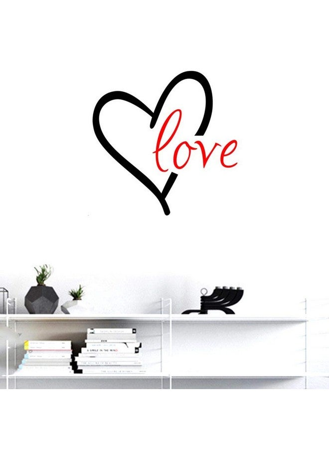 BIBITIME 16.93 X 16.93 Black Heart Red Love Wall Decal Valentine'S Day Vinyl Sticker For Baby Infants Toddlers Nursery Bedroom Children Kids Room Decor Art Pvc Murals - Image 1