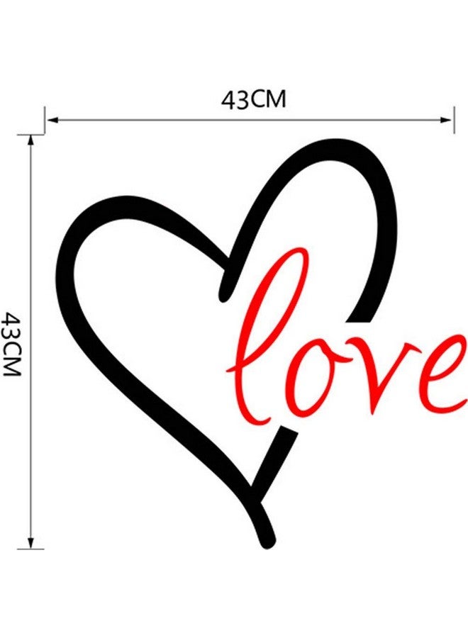 BIBITIME 16.93 X 16.93 Black Heart Red Love Wall Decal Valentine'S Day Vinyl Sticker For Baby Infants Toddlers Nursery Bedroom Children Kids Room Decor Art Pvc Murals - Image 2