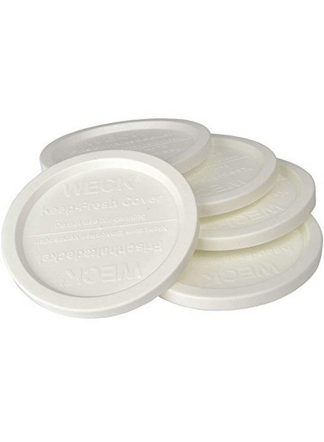 Weck Large JAR 5 Pack Keep Fresh Plastic LIDS, 5 Pack (Large = 4", 100mm Opening) Fits Models 738, 739, 740, 741, 742, 743, 744, 745, 776, 748, 974