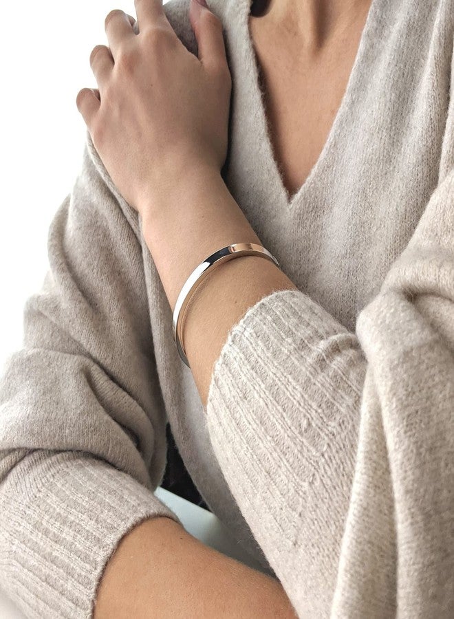 Silverly 925 Sterling Silver HInged Bangle 5mm - Classic Round Tube Solid Silver Bangle - Stacking Sterling Silver Bracelet for Women - Gifts for Daughter - Image 4