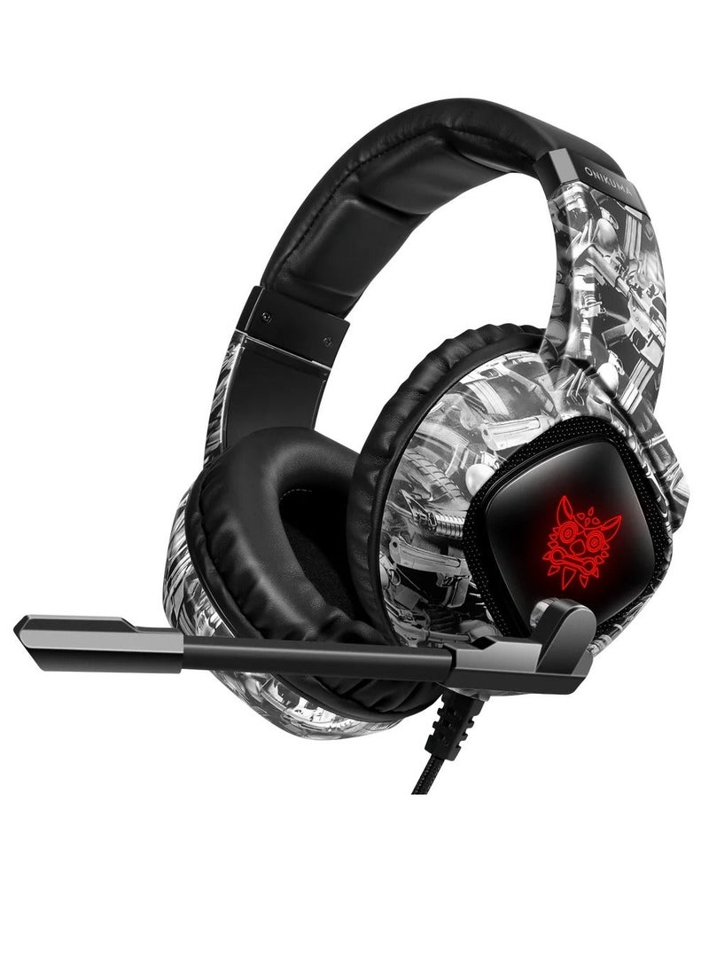 ONIKUMA K8 Gaming Headset Wired Stereo Headphones Noise-Canceling With Mic LED Lights Earphone - Image 1
