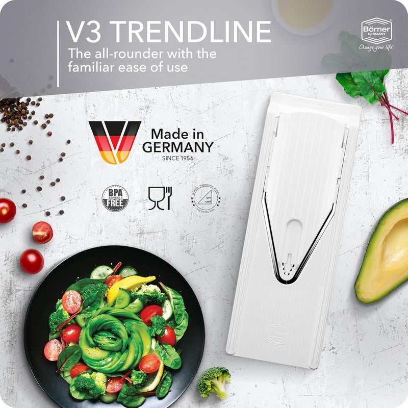 Börner Vegetable Slicer V3 (Basic Set) • V Slicer for Slices in 3 Cutting Thicknesses • Adjustable Kitchen Slicer for Vegetables & Fruit • Slicer with Rubber Feet & Stainless Steel V-Blade • Colour - Image 3