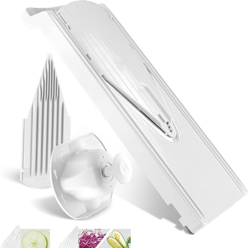 Börner Vegetable Slicer V3 (Basic Set) • V Slicer for Slices in 3 Cutting Thicknesses • Adjustable Kitchen Slicer for Vegetables & Fruit • Slicer with Rubber Feet & Stainless Steel V-Blade • Colour - Image 1