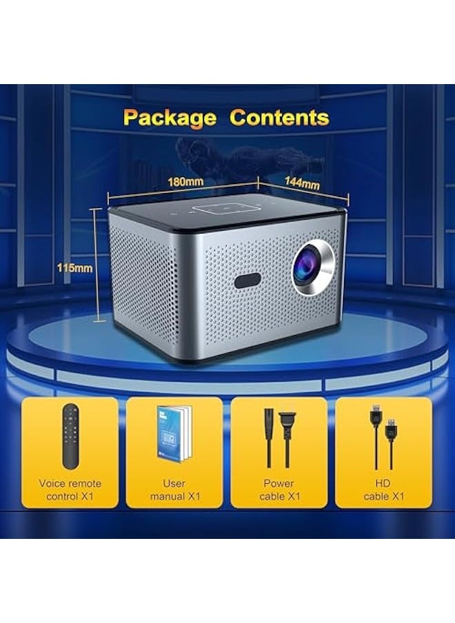 Projector X3 Pro WiFi Bluetooth Hasatek 1600 ANSI Lumens Projector 4k Supported Video Projector Android TV,Auto Focus,Electronic Keystone Correction，Full HD 1080P Home Theater Movie Projector