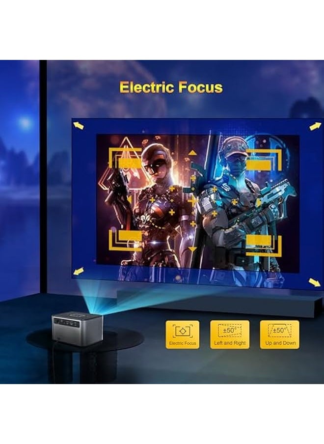 Projector X3 Pro WiFi Bluetooth Hasatek 1600 ANSI Lumens Projector 4k Supported Video Projector Android TV,Auto Focus,Electronic Keystone Correction，Full HD 1080P Home Theater Movie Projector