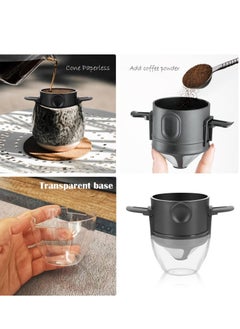 SYOSI Reusable Pour Over Coffee Maker, Stainless Steel Cone Coffee Dripper Filter 1-2 Cup, Steel Cone Paperless Coffee Dripper with Collapsible Holders for Home, Office, Travel, Camping  - Image 3
