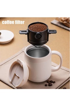 SYOSI Reusable Pour Over Coffee Maker, Stainless Steel Cone Coffee Dripper Filter 1-2 Cup, Steel Cone Paperless Coffee Dripper with Collapsible Holders for Home, Office, Travel, Camping  - Image 5
