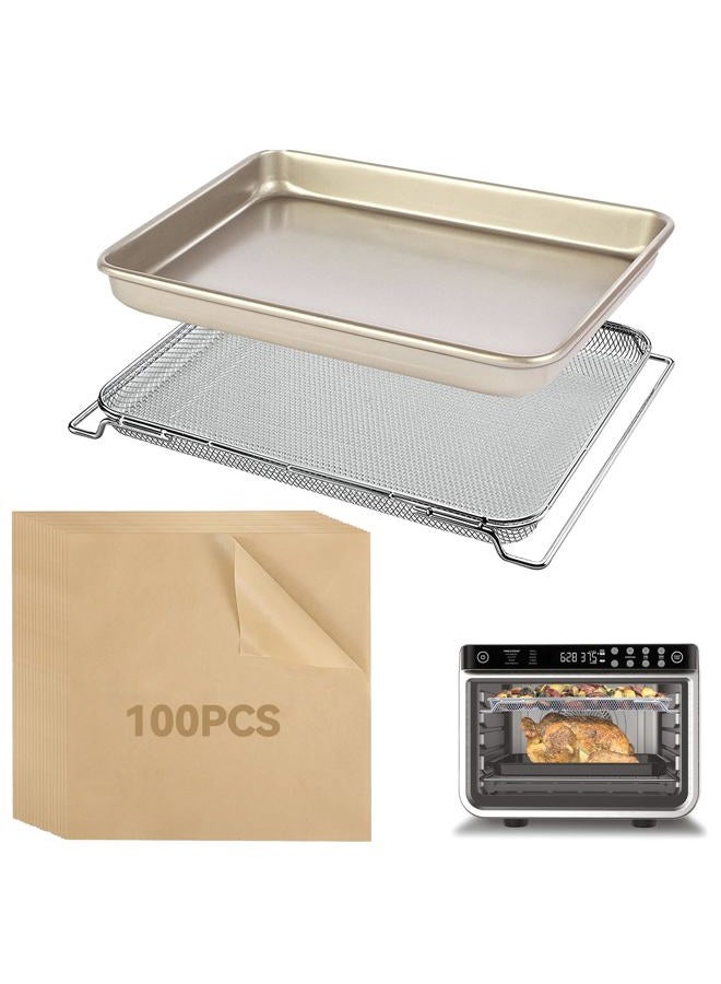 brikinte Air Fryer Basket for Ninja Air Fryer Oven, Replacement Air Fryer Tray Air Fryer Pans Air Fryer Accessories for Ninja DT251 Foodi 10-in-1 Smart XL Air Fry Oven Ninja Foodi Accessories - Image 1