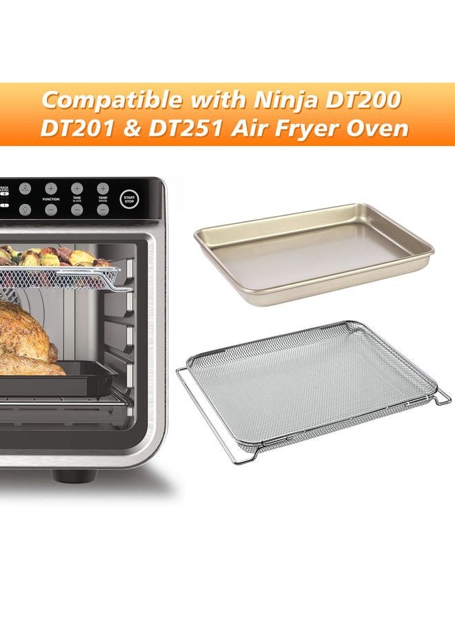 brikinte Air Fryer Basket for Ninja Air Fryer Oven, Replacement Air Fryer Tray Air Fryer Pans Air Fryer Accessories for Ninja DT251 Foodi 10-in-1 Smart XL Air Fry Oven Ninja Foodi Accessories - Image 2