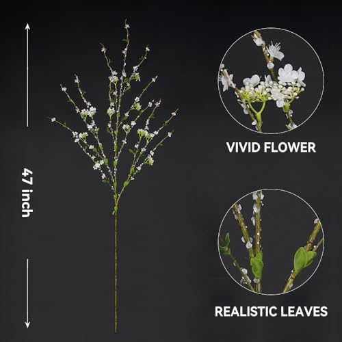 Melorca&Guilla Artificial Plants,4PCS 43.3" Green Snow Wilow Faux Branches for Vase Faux Greenery Stems,Artificial Branches Fake Plants for Shop Garden Office Home Décor - Image 3