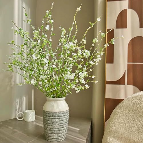 Melorca&Guilla Artificial Plants,4PCS 43.3" Green Snow Wilow Faux Branches for Vase Faux Greenery Stems,Artificial Branches Fake Plants for Shop Garden Office Home Décor - Image 5