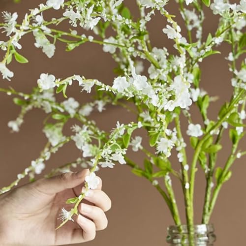 Melorca&Guilla Artificial Plants,4PCS 43.3" Green Snow Wilow Faux Branches for Vase Faux Greenery Stems,Artificial Branches Fake Plants for Shop Garden Office Home Décor - Image 4