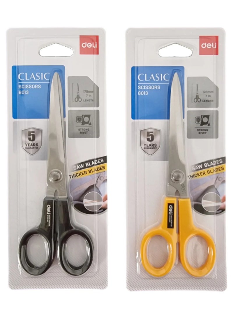 Deli 6013 Scissors 178mm 7 inches Assorted Colors