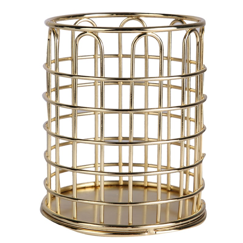 Multi Functional Cosmetic Brush Storage Holder Eyebrow Pencil Organizer Display Rack (Luxury Gold) - Image 1