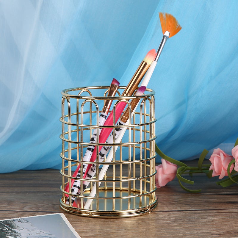 Multi Functional Cosmetic Brush Storage Holder Eyebrow Pencil Organizer Display Rack (Luxury Gold) - Image 4