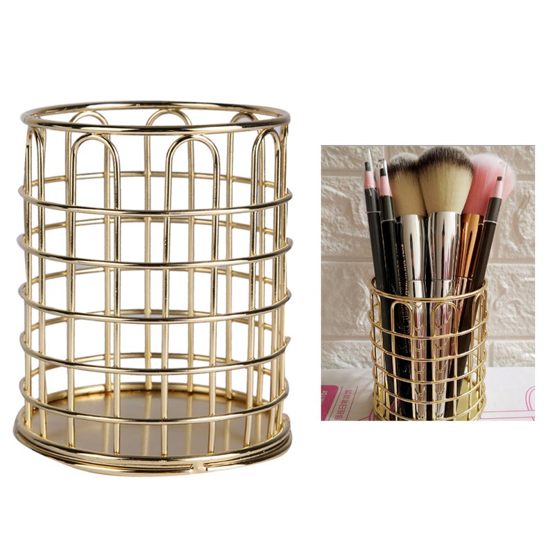 Multi Functional Cosmetic Brush Storage Holder Eyebrow Pencil Organizer Display Rack (Luxury Gold) - Image 5