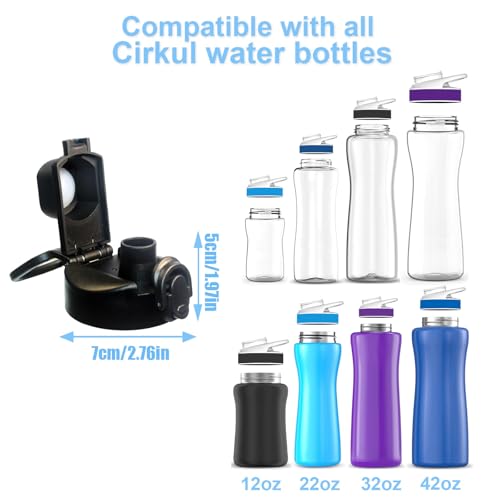 gocola Lid for Cirkul Water Bottle - Auto Flip Lid for Hydro Flask Wide Mouth 12-64oz, Replacement Compatible with Cirkul, Hydroflask, Simple Modern, Iron Flask & Others, Nozzle with Button Lock (1) - Image 2