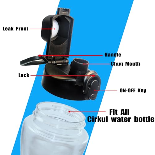 gocola Lid for Cirkul Water Bottle - Auto Flip Lid for Hydro Flask Wide Mouth 12-64oz, Replacement Compatible with Cirkul, Hydroflask, Simple Modern, Iron Flask & Others, Nozzle with Button Lock (1) - Image 3
