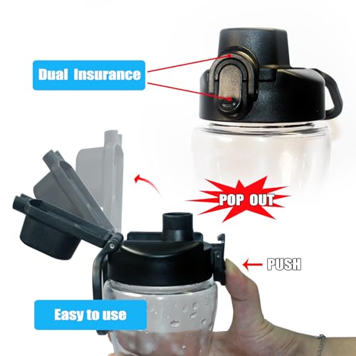 gocola Lid for Cirkul Water Bottle - Auto Flip Lid for Hydro Flask Wide Mouth 12-64oz, Replacement Compatible with Cirkul, Hydroflask, Simple Modern, Iron Flask & Others, Nozzle with Button Lock (1) - Image 4
