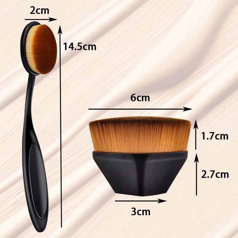 Aternal 2 Pcs Liquid Makeup Brush Foundation Brush Face Brush Blending Brush for Blending Liquid Cream Flawless Powder Cosmetics- Buffing Blending Face Brush - Image 2