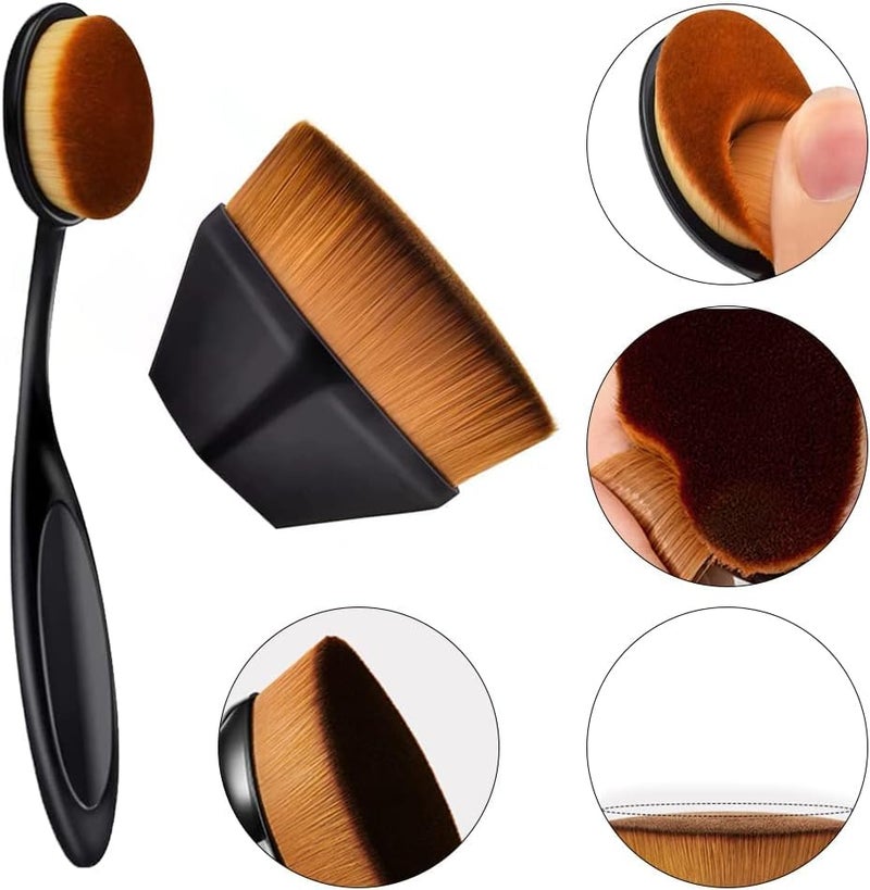 Aternal 2 Pcs Liquid Makeup Brush Foundation Brush Face Brush Blending Brush for Blending Liquid Cream Flawless Powder Cosmetics- Buffing Blending Face Brush - Image 3