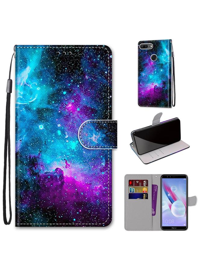 S-TOP Case For Huawei Honor 9 Lite Coloured Drawing Cross Texture Horizontal Flip PU Leather Case with Holder & Card Slots & Wallet & Lanyard - Image 1