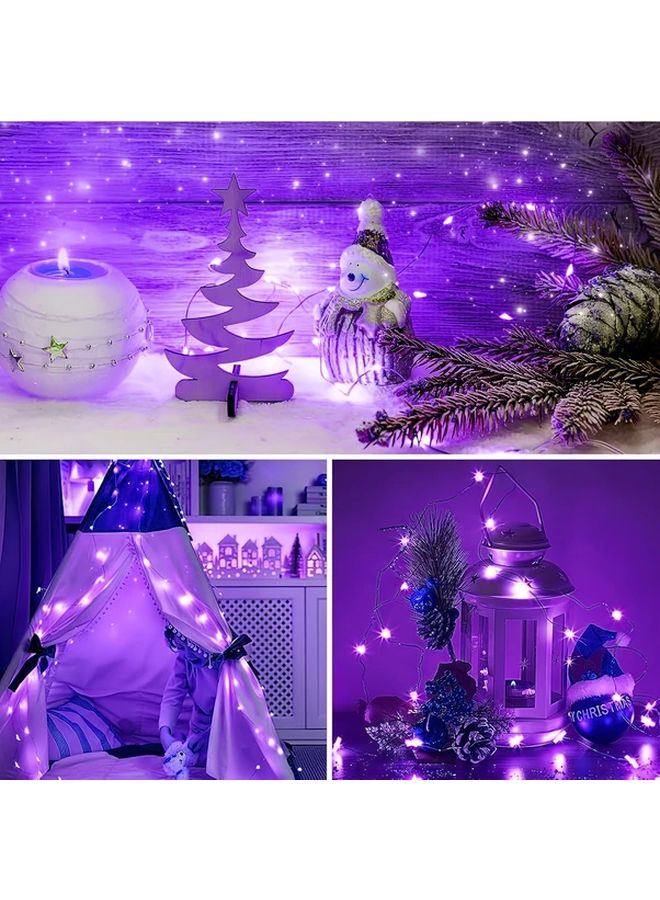 Purple USB Copper Wire Fairy Lights 196.85in 50 Lights 8 Modes For Indoor Party - Image 4
