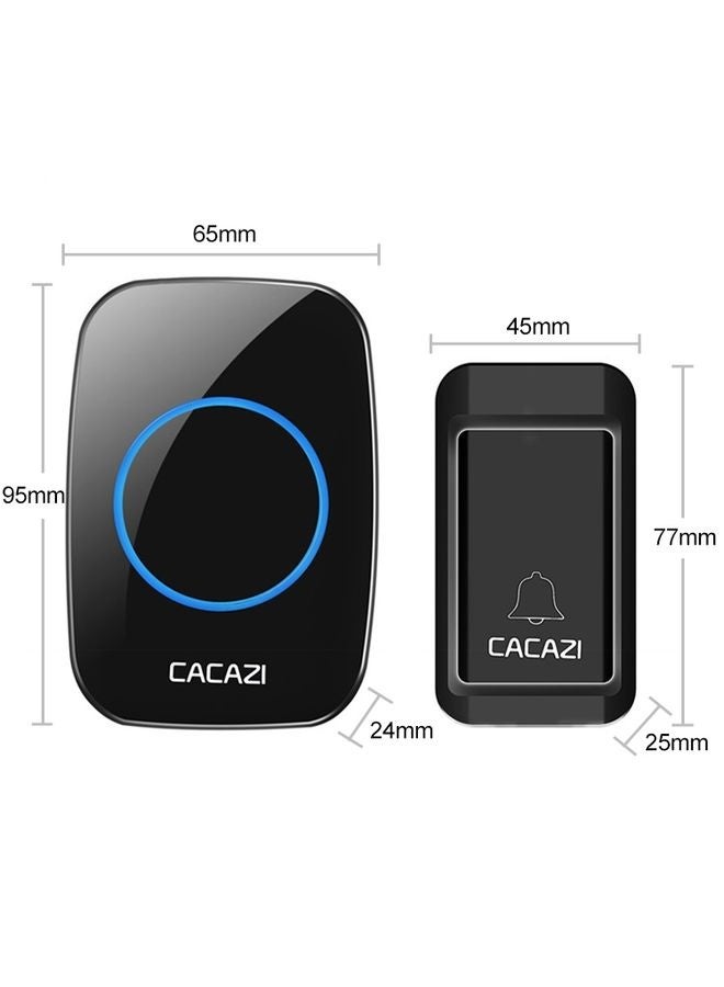 CACAZI A10G One on Three Receivers Self-Powered Wireless Home Cordless Bell, EU Plug(Black) - Image 3