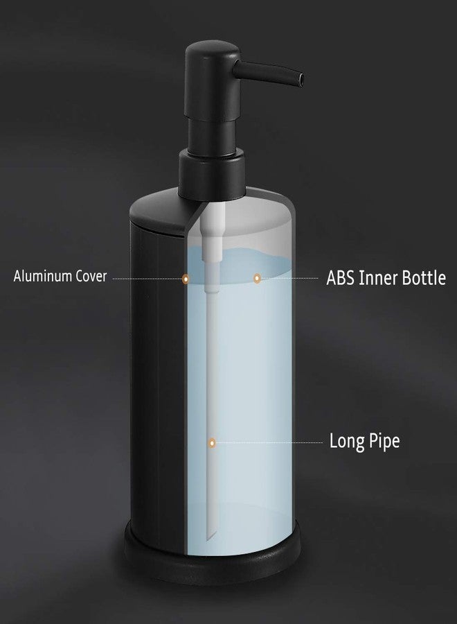 BGL Liquid Soap Dispenser Freestanding Aluminum Hand Soap Dispenser 17.6 Oz Rustproof for Bathroom and Kitchen Matte Black - Image 4