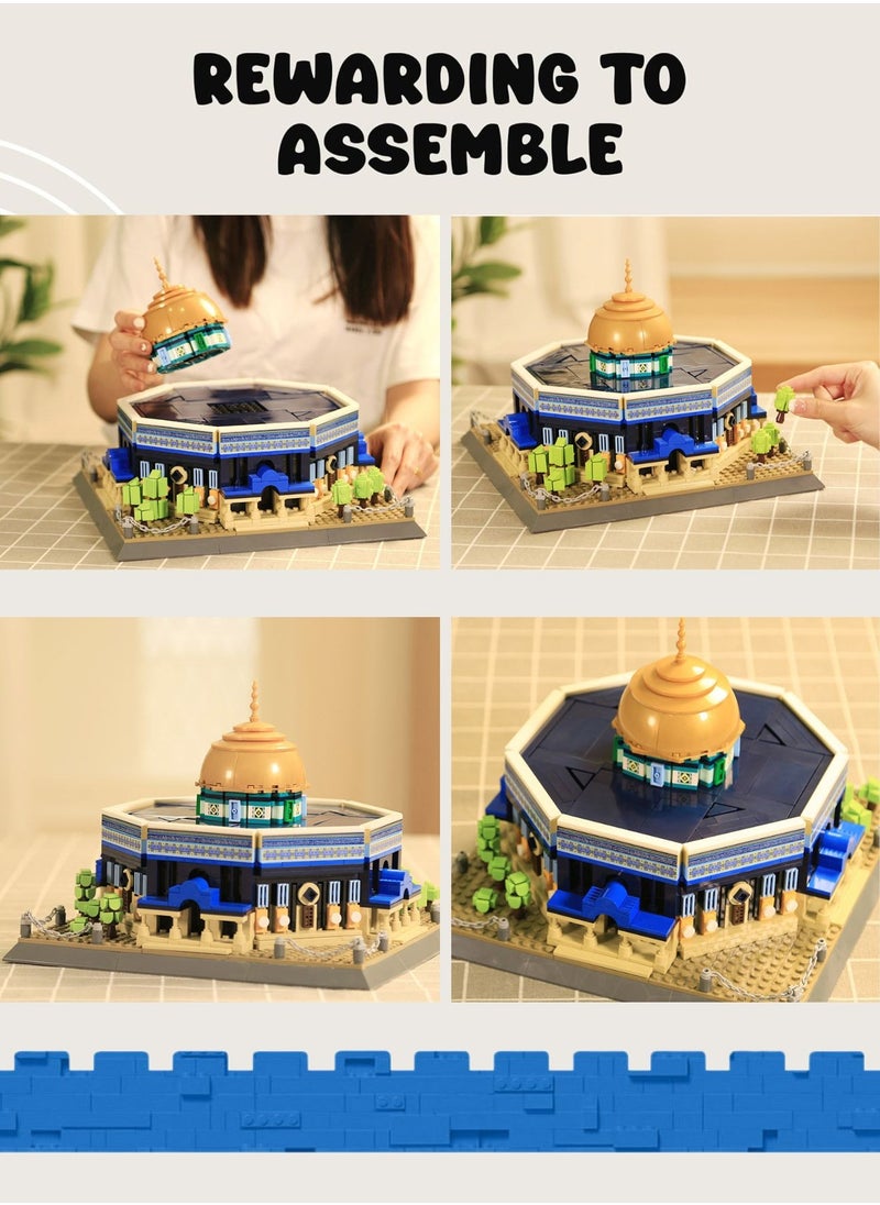 wange Dome of The Rock Building Blocks Set- 983 Pcs Masjid Al Aqsa Construction Toys-Best Islamic Learning And Education Gift For Kids  - Image 3