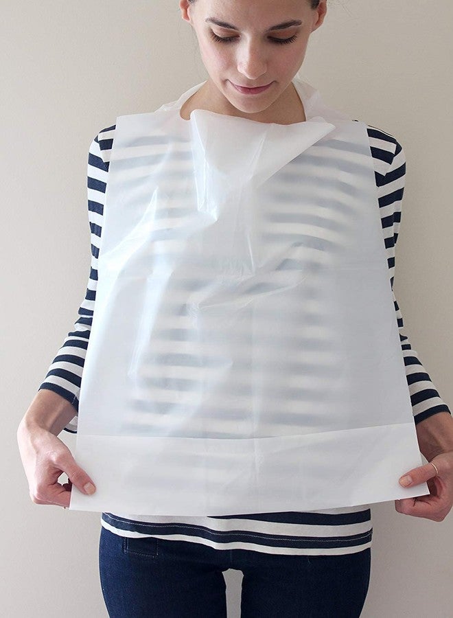 Tidi Disposable Adult Bibs with Crumb Catcher 100 Pack Plastic - Image 1