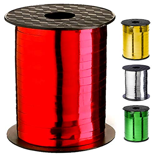 Red Curling Ribbon Christmas Valentine Clearance Metallic Crimped Iridescent for Holiday Gift Wrap Sparkling Party Decoration School Crafts Floral Valentines Day