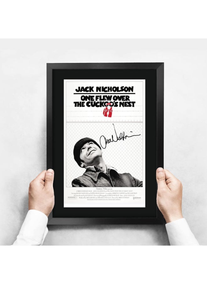 HWC Trading HWC Trading One Flew Over The Cuckoo's Nest Movie Poster Jack Nicholson Signed 16 x 12 inch Framed Gift Printed Autograph Film Print Photo Picture Display - 16" x 12" Framed  - Image 3