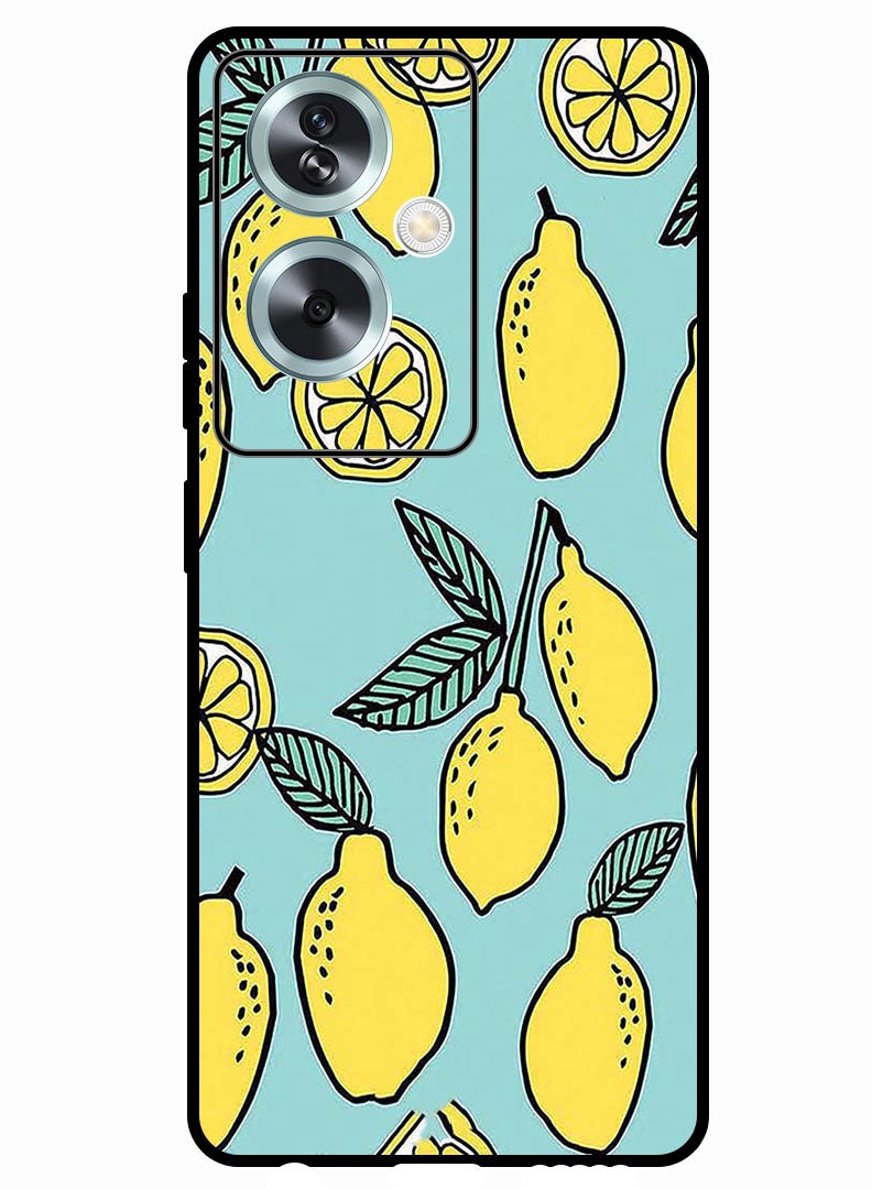Theodor Protective Case Anti Scratch Shock Proof Bumper Cover For Oppo A2 Lemons Background Turqoise - Image 1