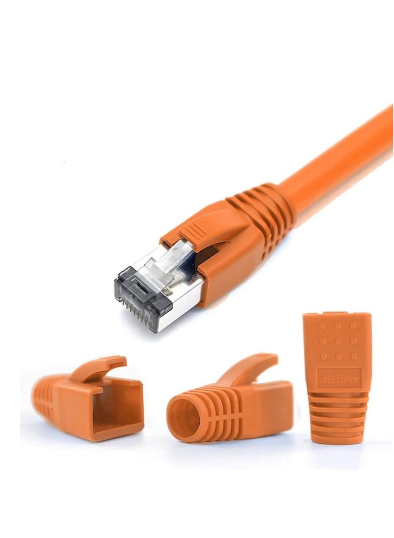 DKURVE® 20 Pack CAT7 Shielded RJ45 Connector Cat6A, Cat7 Cable STP With CAT7 Orange Boots - Image 2