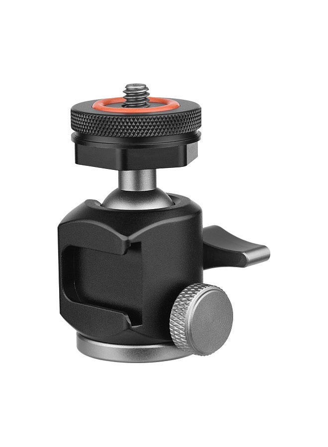 ANDOER 2-in-1 360° Rotatable Dual Use Ball Head Cold Shoe Mount Mini Ball Head with 1/4 Screw Extra Cold Shoe Mount for Camera Phone Holder Tripod Microphone  - Image 1