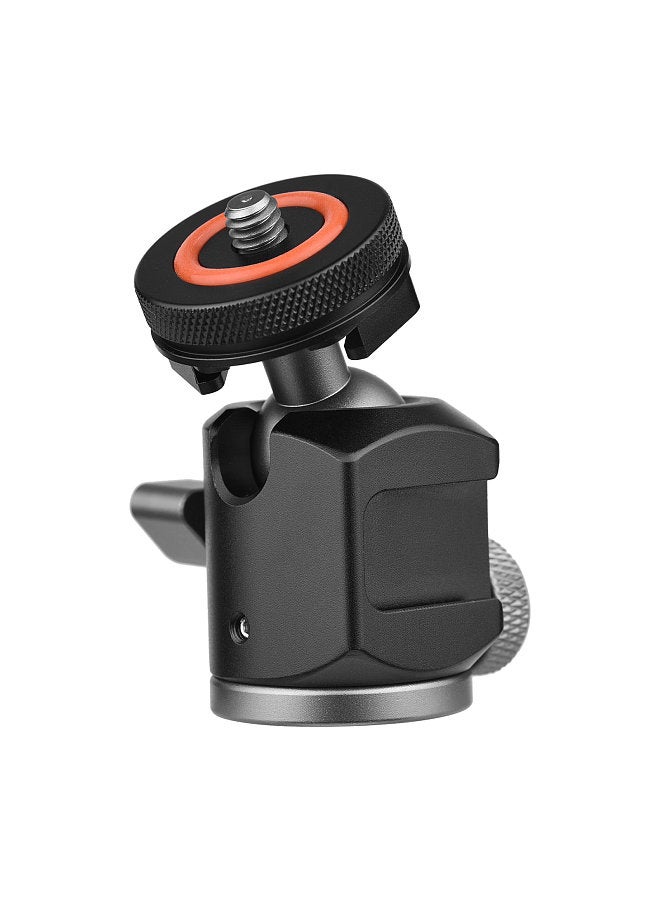 ANDOER 2-in-1 360° Rotatable Dual Use Ball Head Cold Shoe Mount Mini Ball Head with 1/4 Screw Extra Cold Shoe Mount for Camera Phone Holder Tripod Microphone  - Image 5